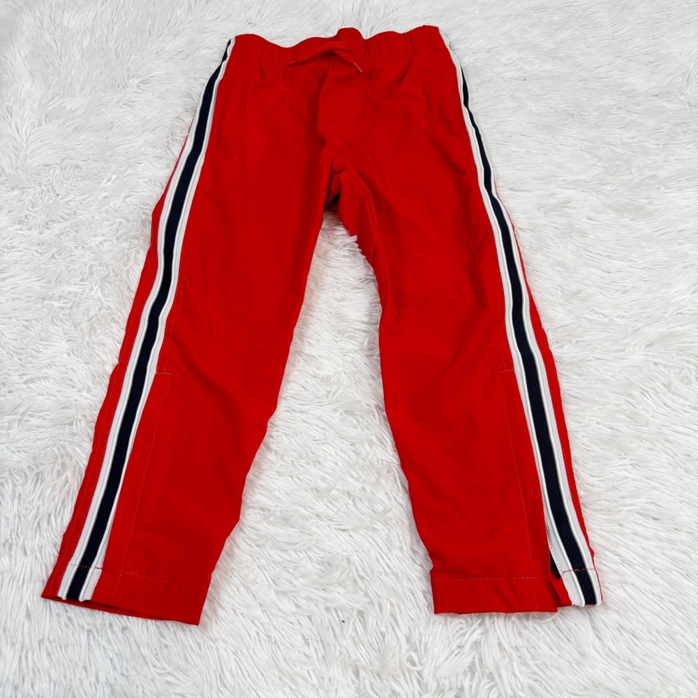 Oshkosh Red Kids Track Pants with Side Stripes lined zipped ankle
